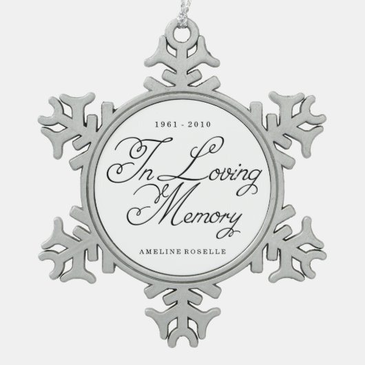 In Loving Memory Ornament aandenken (Voorkant)