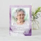 In Loving Memory Paarse begrafenis Dank u kaart (Staand voorkant)