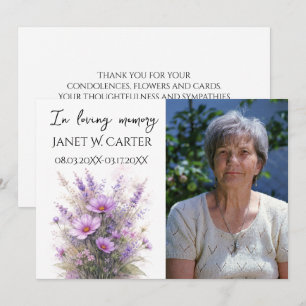 In Loving Memory Paarse Sering Bloemstuk Funeral Kaart