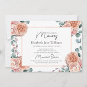 In Loving Memory Peach Rozen 1 Foto Kaart (Voorkant)