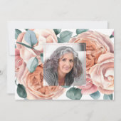 In Loving Memory Peach Rozen 1 Foto Kaart (Achterkant)