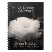 In Loving Memory Peony Funeral Notitieboek (Voorkant)