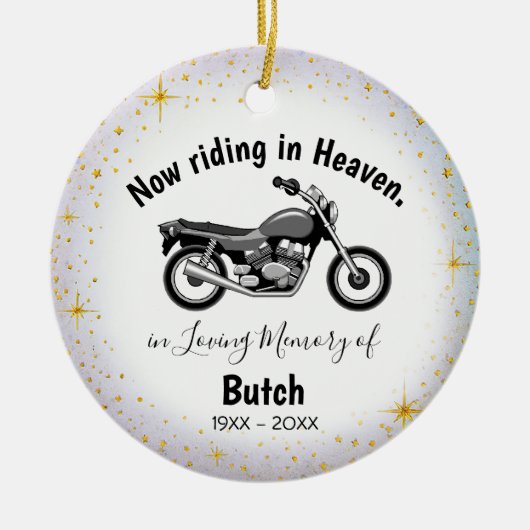 In Loving Memory | Personalized Motocycle Ornament (Voorkant)
