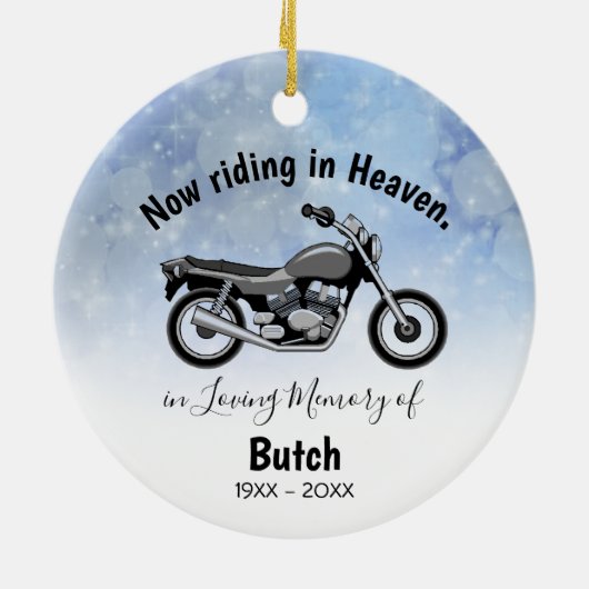 In Loving Memory Personalized Motorcycle Ornament (Achterkant)