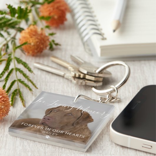 In Loving Memory Personalized Pet Loss Gift Photo Sleutelhanger (Voorkant Rechts)