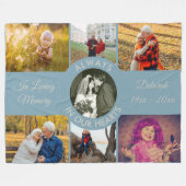 In Loving Memory Personalized Photo Wedgewood Blue Fleece Deken (Voorkant (Horizontaal))