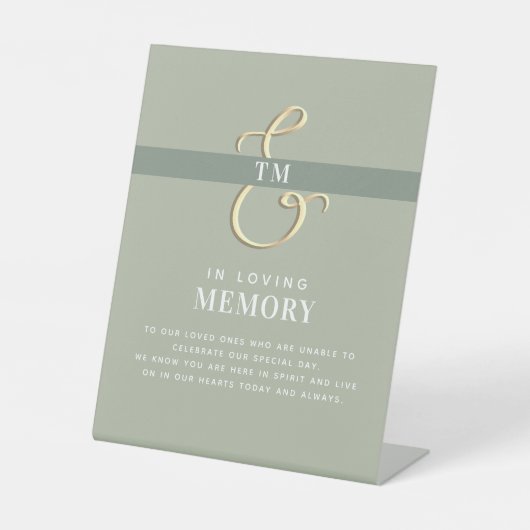 In Loving Memory Personalized Wedding Pedestal Sig Reclamebord Met Voetstuk (Voorkant)