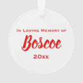 In Loving Memory Pet Christmas Memorial Ornament (achterkant)