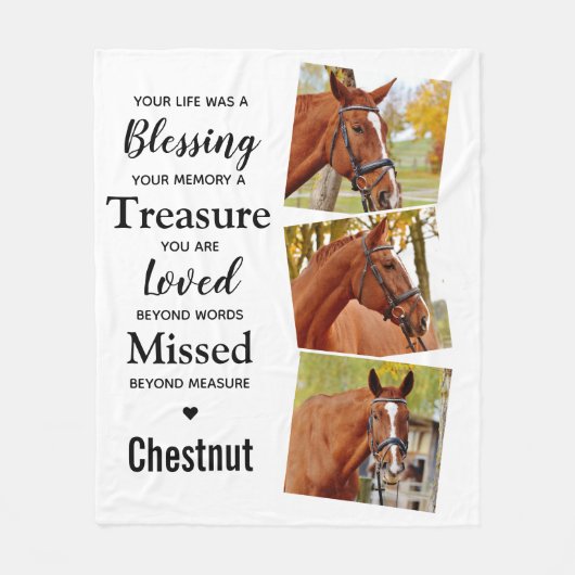 In Loving Memory PET Memorial Custom 3 Afbeeldinge Fleece Deken (Voorkant)