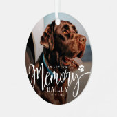 In Loving Memory Pet Memorial Moderne eenvoudige f Metalen Ornament (Voorkant links)