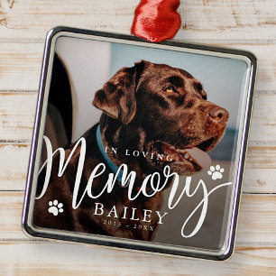 In Loving Memory Pet Paw Memorial Moderne foto Metalen Ornament