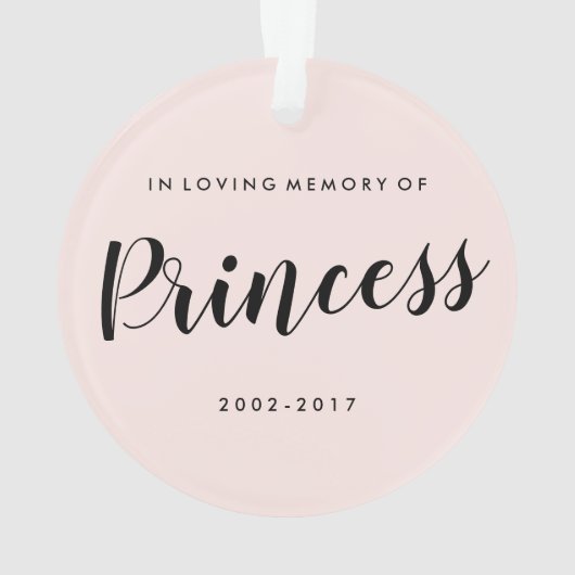 In Loving Memory Pet Photo Ornament (achterkant)