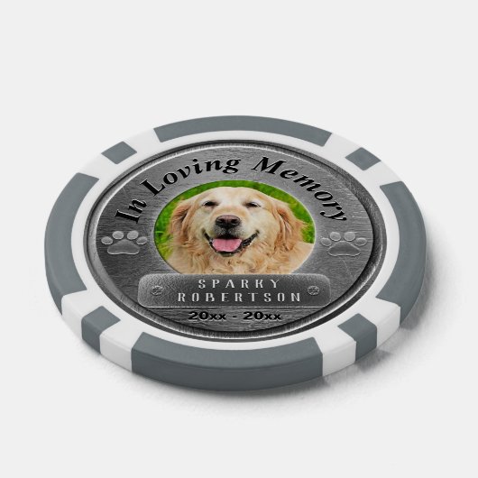 In Loving Memory Pet Pocket Foto Herinnering Poker Chips (Enkel)