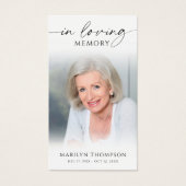 In Loving Memory Photo Beach Memorial Cards Visitekaartje (Voorkant)