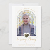 In Loving Memory Photo Black Heart Arch Effect Kaart (Voorkant)