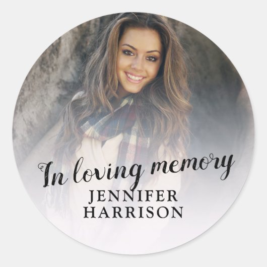 In loving memory photo button ronde sticker (Voorkant)