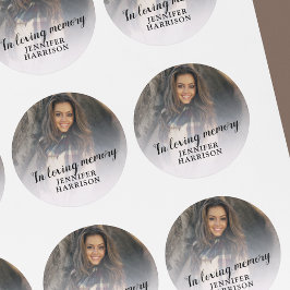 In loving memory photo button ronde sticker