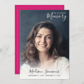 In Loving Memory Photo Celebration of Life Funeral Kaart (Voorkant / Achterkant)