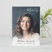 In Loving Memory Photo Celebration of Life Funeral Kaart (Staand voorkant)