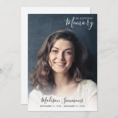 In Loving Memory Photo Celebration of Life Funeral Kaart (Voorkant / Achterkant)