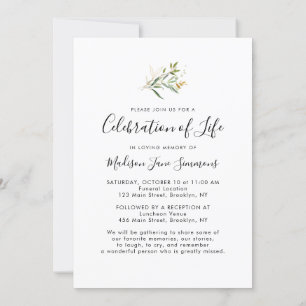 In Loving Memory Photo Celebration of Life Funeral Kaart