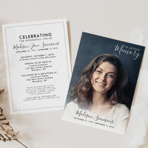 In Loving Memory Photo Celebration of Life Funeral Kaart