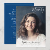 In Loving Memory Photo Celebration of Life Funeral Kaart (Voorkant / Achterkant)