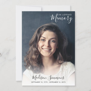 In Loving Memory Photo Celebration of Life Funeral Kaart