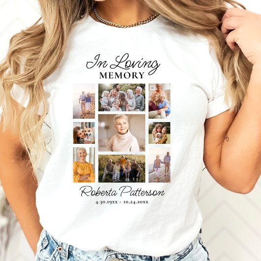 In Loving Memory Photo Collage Funeral Memorial  T-shirt
