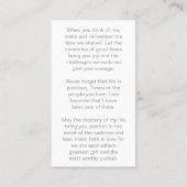 In Loving Memory Photo Funeral Prayer Card Visitekaartje (Achterkant)