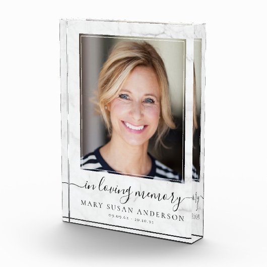 In Loving Memory Photo Marble Memorial Fotoblokken (Rechts)