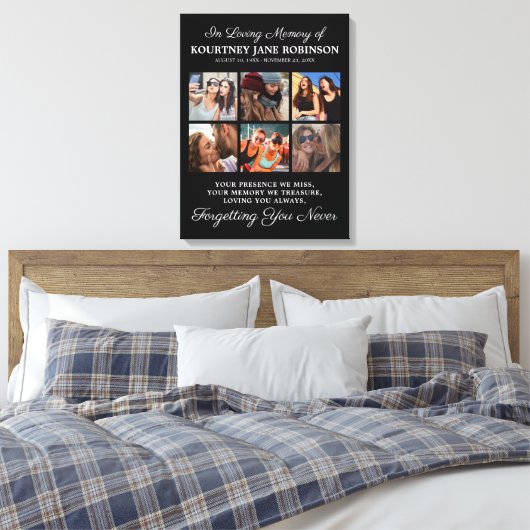 In Loving Memory Photo Memorial Canvas Afdruk (Insitu (Slaapkamer))
