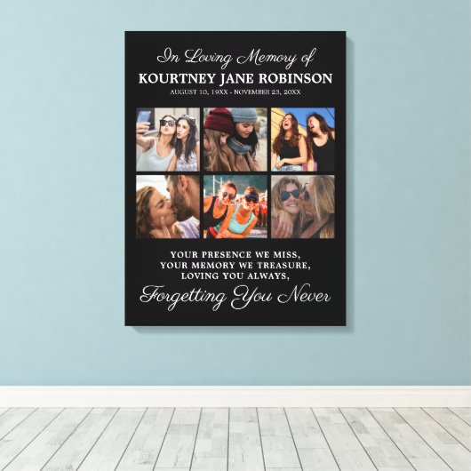 In Loving Memory Photo Memorial Canvas Afdruk (Insitu (Houten vloer))