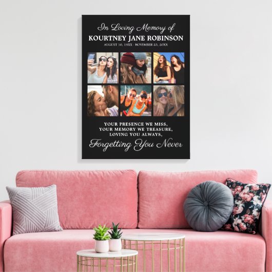 In Loving Memory Photo Memorial Canvas Afdruk (Insitu (Woonkamer))