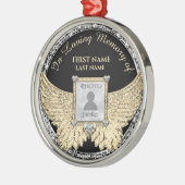 In Loving Memory Photo Memorial Diamond Look Meta Metalen Ornament (Links)