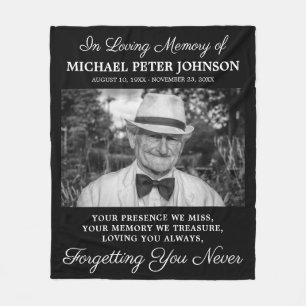 In Loving Memory Photo Memorial Fleece Deken