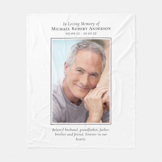 In Loving Memory Photo Memorial Fleece Deken (Voorkant)