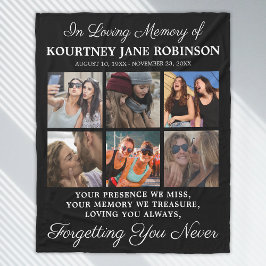 In Loving Memory Photo Memorial Fleece Deken