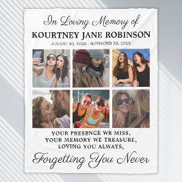 In Loving Memory Photo Memorial Fleece Deken
