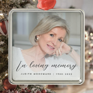 In Loving Memory Photo Memorial Grey Metalen Ornament