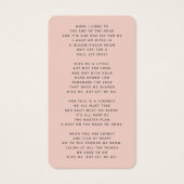 In Loving Memory Photo Memorial Poem Visitekaartje (Achterkant)