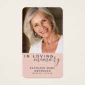 In Loving Memory Photo Memorial Poem Visitekaartje (Voorkant)
