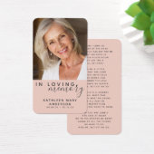 In Loving Memory Photo Memorial Poem Visitekaartje (Bureau)