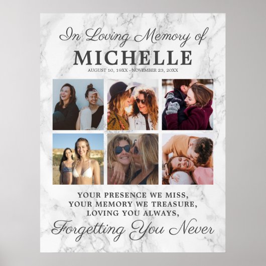 In Loving Memory Photo Memorial Poster (Voorkant)