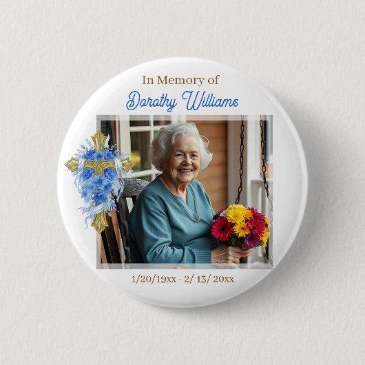 In Loving Memory | Photo Memorial Ronde Button 5,7 Cm (Voorkant)