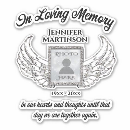 In Loving Memory Photo Memorial Sticker (Voorkant)