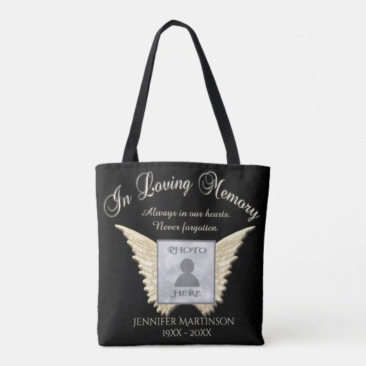 In Loving Memory Photo Memorial Tote Bag (Achterkant)