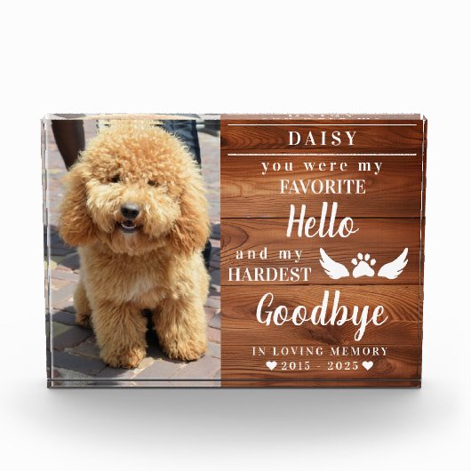 In Loving Memory Photo Paw Prints Pet Memorial Fotoblokken (Voorkant)