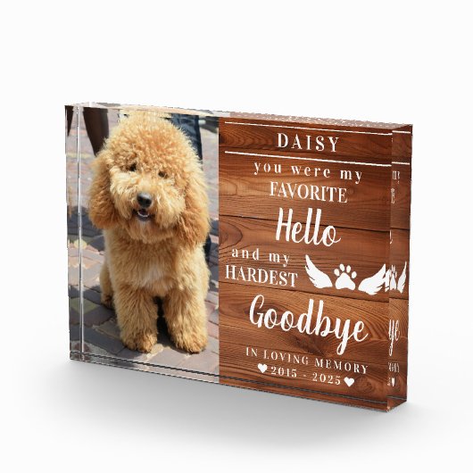 In Loving Memory Photo Paw Prints Pet Memorial Fotoblokken (Rechts)