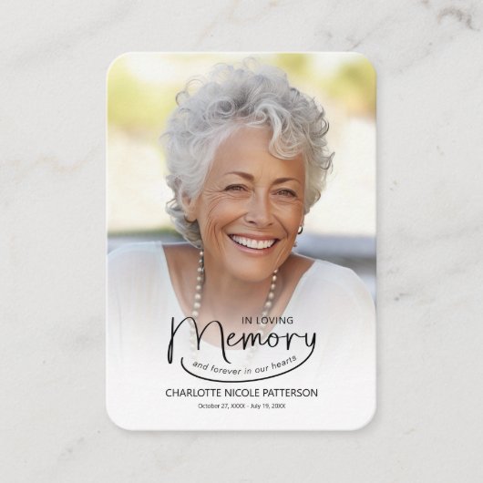In Loving Memory Photo Psalm Prayer Card  Visitekaartje (Voorkant)